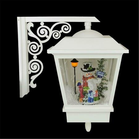 GO-GO 17.75 in. Lighted Musical Snowman Wall Mounted Snowing Christmas Street Lamp GO72652